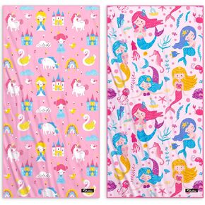 Kids Microfiber Beach Towel 60''x30'', Quick Dry, Sand Free, Compact, Lightweight, Absorbent, Large Beach Towels for Girls & Boys, Whale