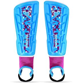 Vizari Frost Soccer Shin Guards - Unique Graphic Lightweight PP Shell - Hard Shell Protection - Foam-Padded Football Shin Pads for Comfort - Adult and Kids Soccer Shin Guards with Adjustable Straps