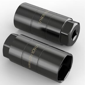 2PCS Oil Pressure Sensor Switch Socket 3/8" Drive or 1-1/8" hex for 1" and 1-1/16" Switches, Accepts Oil Pressure Units Up to 2-5/8" Long, Deep 2-7/16" (Black)