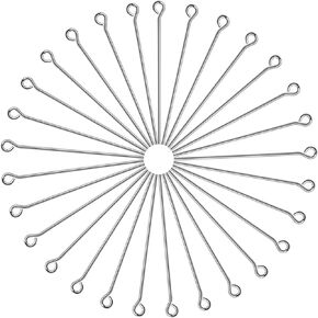 TOAOB 200pcs Stainless Steel Eye Pins 1 Inch Open Eye Pins Head Pins for DIY Earring Necklace Jewelry Making