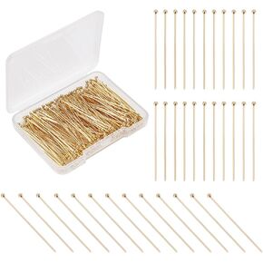 PH PandaHall 500pcs Ball Head Pins, 304 Stainless Steel Jewelry Making Pins 30mm Headpin 21 Guage Bendable Pins for Beading Dangle Earring Pendant Bracelet Necklace Jewelry DIY Craft, Ball 2mm