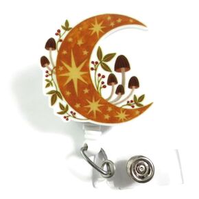 Celestial Nurse Badge Reel, Moon Badge Reel, Night Shift Retractable Badge Holder, Boho ID Badge Holder, Nocturnal Nurse Moon Badge Reel