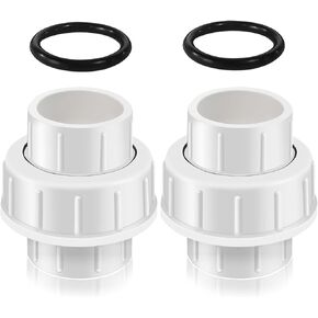 1-1/2 PVC Unions, 2pcs PVC Union Coupling, 1-1/2 inch PVC Union Joints with Socket x Socket Connection Port, Slip X Slip PVC Unions, for Swimming Pools and Outdoor Plumbing Applications, etc