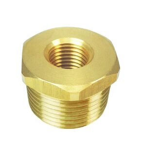 Nigo Industrial Co. Brass Pipe Fitting, Hex Bushing, Nominal Pipe Size: 1/2" NPT Male x 1/4" NPT Female (Pack of 3)