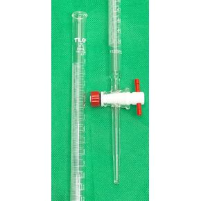 114.202.03 Burette with Straight Bore Ptfe Key Stopcock, 50 mL, 0.05 Tolerance, 0.10 Graduation Interval, Class A