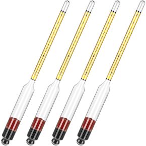 4 قطع مقياس الكحول المائي، مقياس الكحول لتقطير الكحول 0-200 دليل و0-100 ترايل، مقياس الجاذبية النوعية لصنع نبيذ البيرة وعصير التفاح in Kuwait