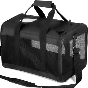 Cat Dog Pet Carrier for Medium to Large Cats (20+ lbs) and Small Dogs -Top Loading, Portable & Collapsible Cat Travel Bag Dual Kitten Sturdy Crate for Long Journeys - Holds Up to 25lbs