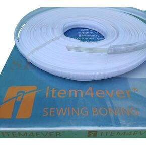 Machine sew Poly Cotton Covered Polyester Boning Polypropylene 1/4" (White)