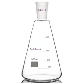 24/40 Glass Erlenmeyer Flask, Borosilicate Glass Graduated Laboratory Flask with 24/40 Standard Taper Outer Joint, 1000ml
