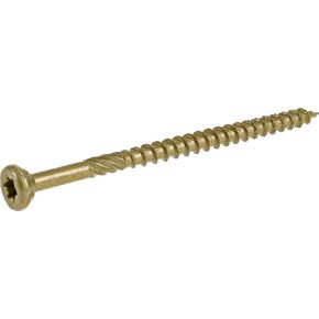 Power Pro 48600 Wood Screws, #9 x 3", Premium Outdoor Deck Screws, Rust Resistant, Epoxy Coated Bronze, 1lb Box, 83 pcs