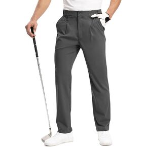 TBMPOY Men's Golf Pants Stretch Slim Fit with 5 Pockets Lightweight Work Dress Pants Quick Dry Casual Straight Trousers