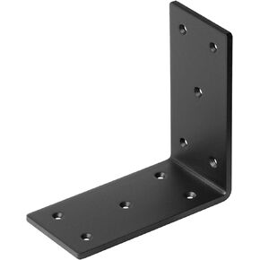 4 Pack Black Steel L Bracket for 4x4 6x6 Post, 6" L x 3" W Heavy Duty Corner Bracket Wood Timber Right Angle Connectors, 90 Degree Metal Joint, Thickness: 5/32" in Saudi Arabia