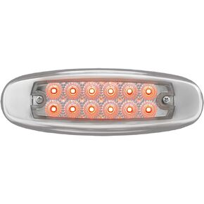 GG Grand General 76440 Amber/Amber Ultra Thin Spyder Am/Am 12 Led Dual Function Light with S.S. Rim