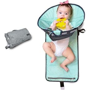 SnoofyBee - Portable Playtime Changing Pad: 3-in-1 Diaper Clutch, Changing Station, and Clean Hands Toy Barrier. Water-Resistant and Stylish, with Dual Storage Pockets. Black-2024-Improved-Version