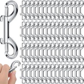 60 Pcs Bolt Snap Bulk, 2.76 Inch Double Ended Snap Hooks, Heavy Duty Metal Clips for Pet Dog Leash Zinc Alloy Trigger Keychain Hook Key Holder