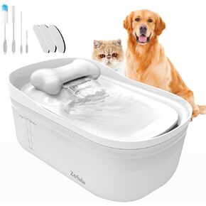 2.3gal/300oz/9L Dog Water Fountain Ultra Quiet Large Dog Water Bowl Dispenser Automatic Dog Water Dispenser Electric Cat/Dog Fountain Water Bowl No Spilling with Cleaning Kit/3Filters(Black)