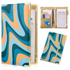 Waitress Book, Server Books for Waitress with Zipper Pocket Cute Serving Waiter Book for Waitress Notepad with Money Pocket and Zipper Rainbow Color