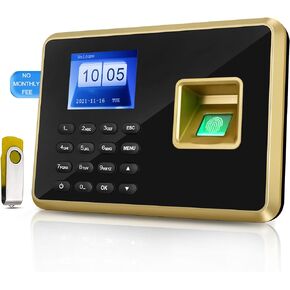 Fingerprint Time Clocks for Employees Small Business, Biometric Time Clock, Office Punch Clock,No Need WiFi 0 Monthly Fees-A2