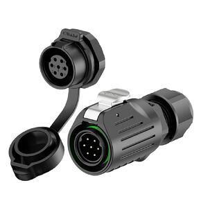 EW-LP16 Industrial Waterproof Connector IP68 Quick Plugging Circular Connector PBT Plastic Shell Aviation Connector Fast Release Electrical Connector M16 2-9 Pin Thread Socket (8 Pin)