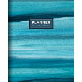 TF PUBLISHING July 2024 - June 2025 Blue Watercolor Medium Monthly Planner Case of 48 | 2 Page Spreads with Extra Large Calendar Grids and Planning Prompts | 12 Month Academic Year Planner | 6.5" x 8"