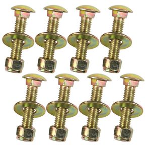 1/2" x 6" Carriage Bolt by Color Galvanization of Square Neck with Nylon Lock nut and Large Size Washer Assortment Kit,Carbon Steel,Grade 2.(8pcs Pack)