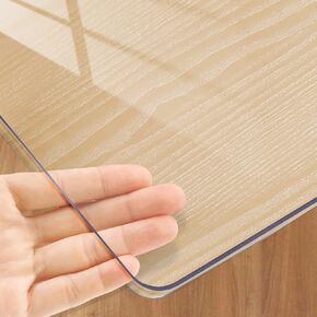 1.5mm 18 x 36 Inch Clear PVC Table Cover Protector, Plastic Table Cover, Durable Desk Protector, Table Pads Protector for Writing Desk, Office&Kitchen Dining Room