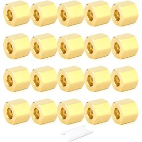 GASHER 20PCS Brass 3/16" Compression Fitting, Brass Compression Nut