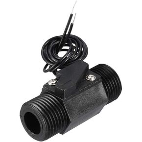 uxcell G1/2 Hall Effect Liquid Water Flow Sensor Switch Flowmeter Counter 1-25L/min Black