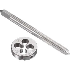 uxcell M6 x 0.75mm Metric Tap and Die Set, Machine Thread Screw Tap with Round Threading Die, Tap & Die Kit for Nut Screw Bolt Thread Repair