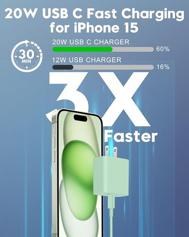 iPhone 17e/17/16e/16 Charger Fast Charging, 2 Pack 20W USB C Charger Block in Kuwait