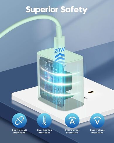 iPhone 17e/17/16e/16 Charger Fast Charging, 2 Pack 20W USB C Charger Block in Kuwait