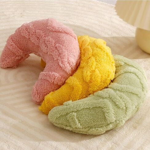 Little Pillow for Cats Puppies Ultra Soft Warm Fluffy Pet Calming Macaron Color Toy Half Donut Cuddler for Joint Relief Sleeping Improve Machine Washable-Yellow in Saudi Arabia