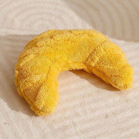 Little Pillow for Cats Puppies Ultra Soft Warm Fluffy Pet Calming Macaron Color Toy Half Donut Cuddler for Joint Relief Sleeping Improve Machine Washable-Yellow in Saudi Arabia