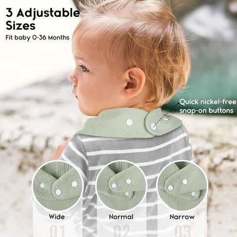 Yoofoss Baby Muslin Bibs 10 Pack Bandana Drool Bibs for Boys Girls Neutral, 100% Cotton Soft Absorbent Baby Bibs for Teething Drooling, Plume in Saudi Arabia