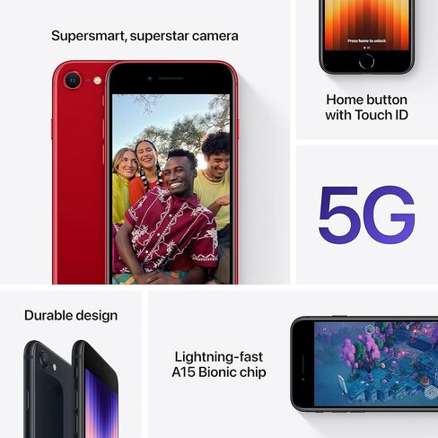 Apple iPhone SE 3rd Gen, 64GB, Midnight - Unlocked (Renewed Premium) in Saudi Arabia