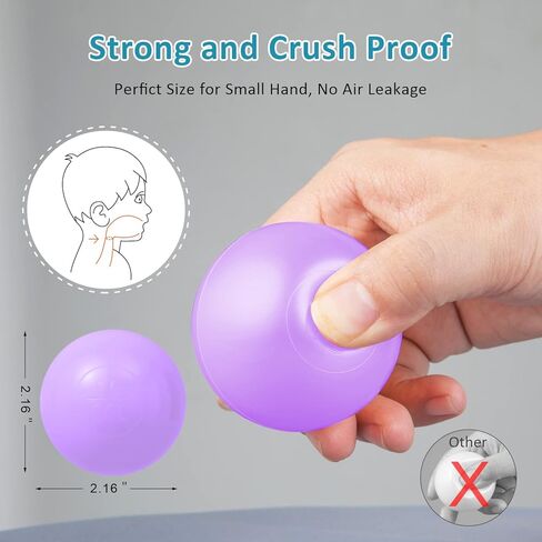Ball Pit Balls for Kids, Thicken Soft Plastic Crush Proof Balls for Ball Pit, 2.15-Inch Crush Proof Balls BPA Free Non-Toxic in Kuwait