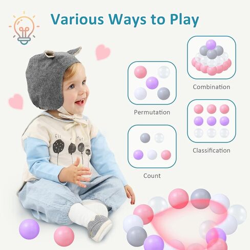 Ball Pit Balls for Kids, Thicken Soft Plastic Crush Proof Balls for Ball Pit, 2.15-Inch Crush Proof Balls BPA Free Non-Toxic in Kuwait