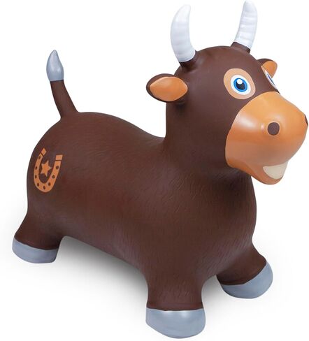 WADDLE Bouncy Hopper Inflatable Hopping Animal, Indoors and Outdoors Toy for Toddlers and Kids, Pump Included, Boys and Girls Ages 2 Years and Up (Brown Bull) in Saudi Arabia