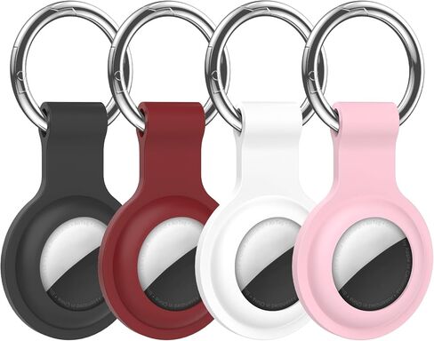 Compatible with AirTag Case Keychain Air Tag Case Holder Silicone AirTags Key Ring Case Air Tags Key Chain Compatible with Apple AirTag GPS Item Finders Accessories 4 Pack in Kuwait