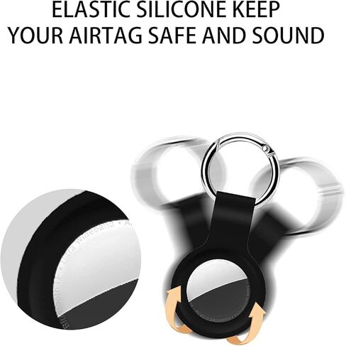 Compatible with AirTag Case Keychain Air Tag Case Holder Silicone AirTags Key Ring Case Air Tags Key Chain Compatible with Apple AirTag GPS Item Finders Accessories 4 Pack in Kuwait