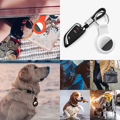 Compatible with AirTag Case Keychain Air Tag Case Holder Silicone AirTags Key Ring Case Air Tags Key Chain Compatible with Apple AirTag GPS Item Finders Accessories 4 Pack in Kuwait