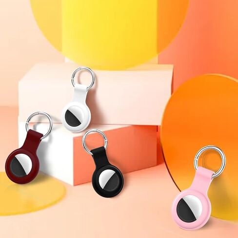 Compatible with AirTag Case Keychain Air Tag Case Holder Silicone AirTags Key Ring Case Air Tags Key Chain Compatible with Apple AirTag GPS Item Finders Accessories 4 Pack in Kuwait