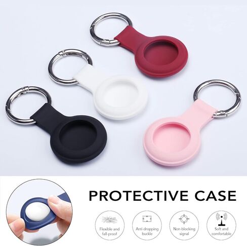 Compatible with AirTag Case Keychain Air Tag Case Holder Silicone AirTags Key Ring Case Air Tags Key Chain Compatible with Apple AirTag GPS Item Finders Accessories 4 Pack in Kuwait