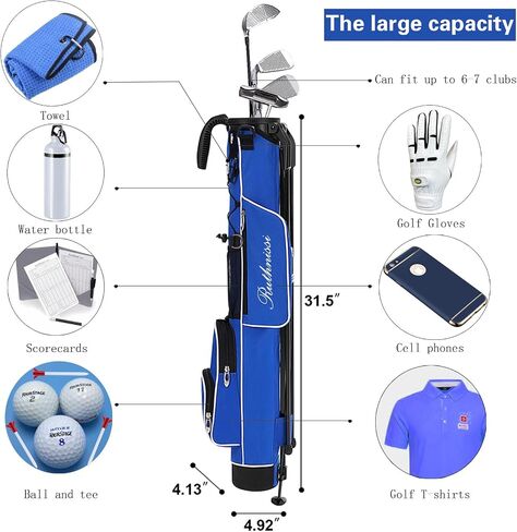 Golf Stand Bag, Lightweight Golf Easy Carry Bag with Padded Strap，Durable Pitch n Putt Golf Bag, Practice Ranger Sunday Golf Bag for Men&Women in Saudi Arabia