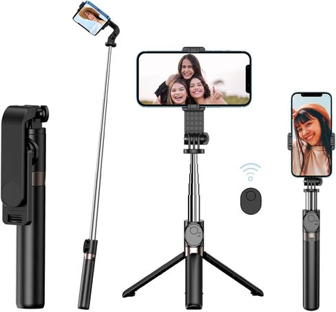 عصا سيلفي، حامل ثلاثي القوائم 40 بوصة مع جهاز تحكم عن بعد الكل في واحد حامل ثلاثي للهاتف المحمول متوافق مع هواتف iPhone وAndroid الخلوية in Kuwait