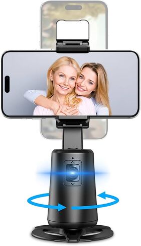 Auto Face Tracking Tripod, 360° Rotation Auto Tracking Phone Stand with Fill Ligh and Smart Gesture Control, No APP Required, AI Face Tracking Phone Holder for Live, Vlogo, Streaming, Tiktok in Saudi Arabia