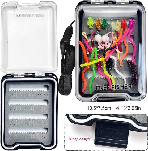 24Pcs Fishing Flies Kit Wet Nyphms, Squirmy Wormy, Egg Fly Flies, Bunny Muddler Flies, Caddis, Worm Fly Fishing Flies Assortment Kit with Box #6#10#12#14 in Saudi Arabia