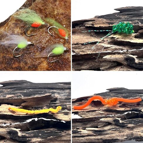 24Pcs Fishing Flies Kit Wet Nyphms, Squirmy Wormy, Egg Fly Flies, Bunny Muddler Flies, Caddis, Worm Fly Fishing Flies Assortment Kit with Box #6#10#12#14 in Saudi Arabia