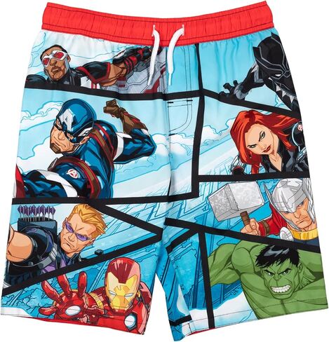 Marvel Avengers Iron Man Thor Captain America Little Boys 3 Pack UPF 50+ Swim Trunks 5-6 in Saudi Arabia