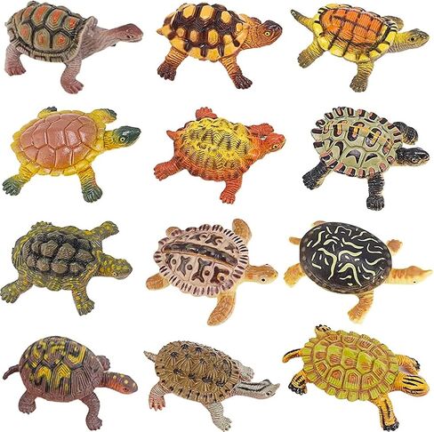 Liberty Imports 12 Piece Sea Turtle Animal Toys - Miniature Figurines - Unique Tortoise Toys Detailed and Hand Painted Reptiles Party Favor Decorations and Kids in Saudi Arabia